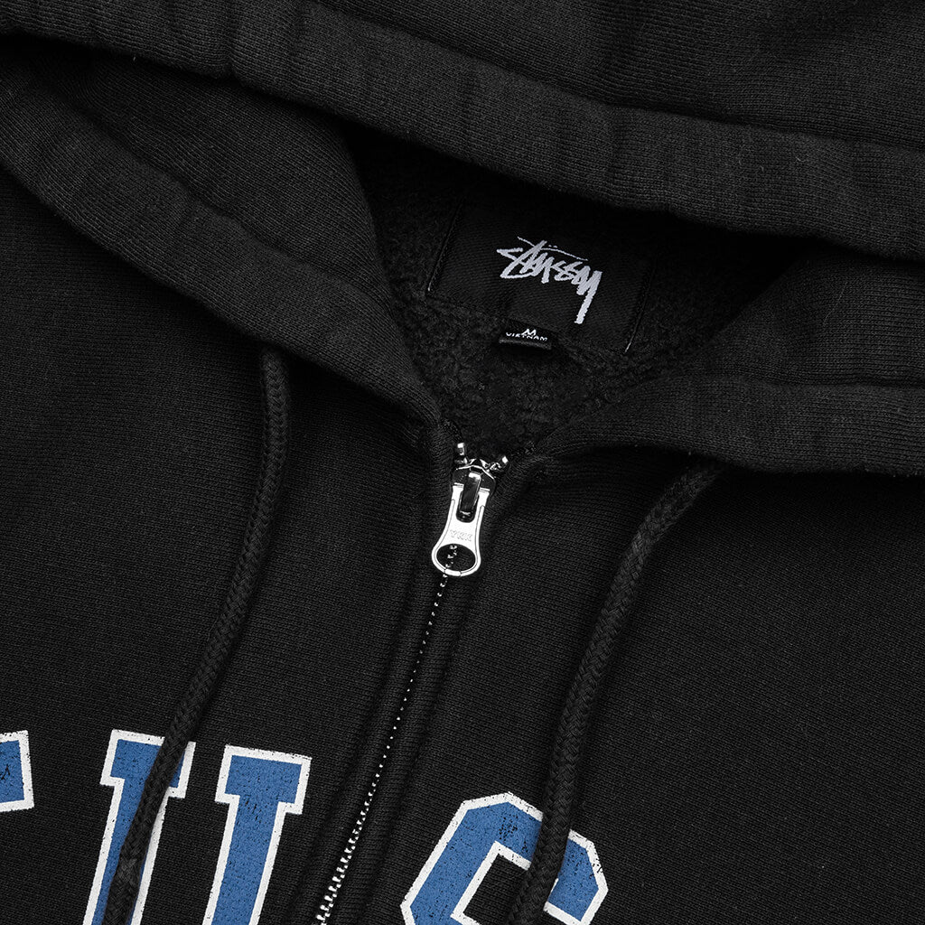 Graphic Zip Hoodie - Washed Black