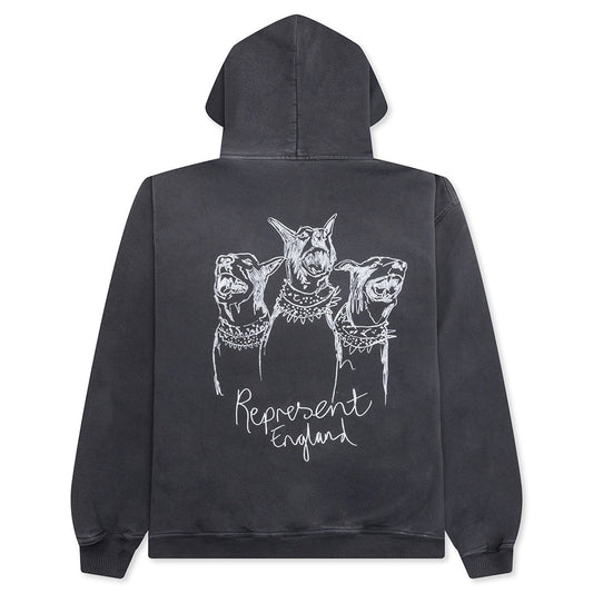 Hand Drawn Thoroughbred Dogs Hoodie - Aged Black