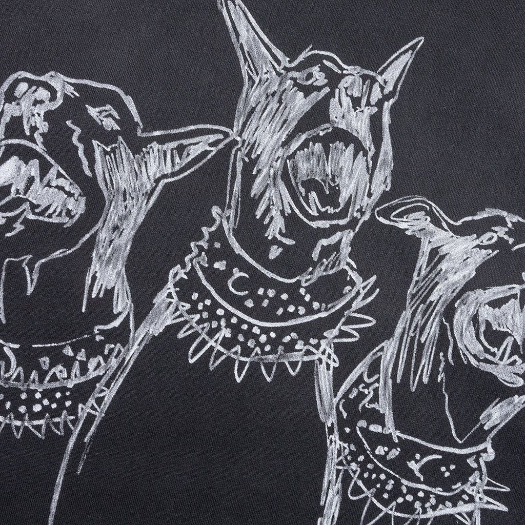 Hand Drawn Thoroughbred Dogs Hoodie - Aged Black