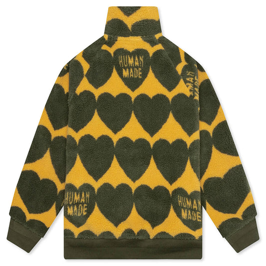 Heart Fleece Jacket - Olive Drab