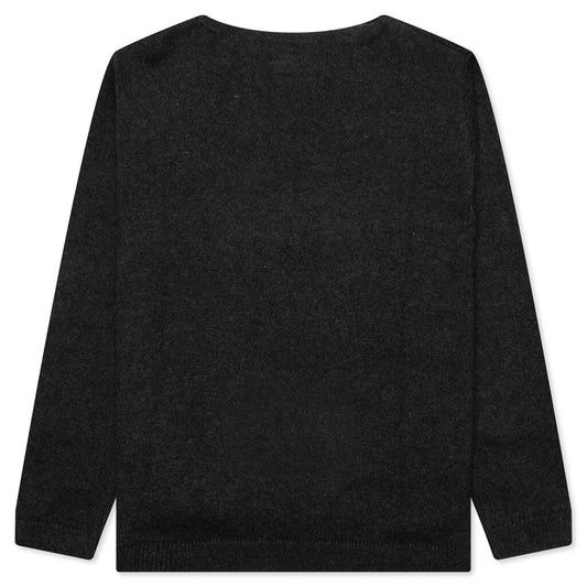 Heart Knit Sweater - Black