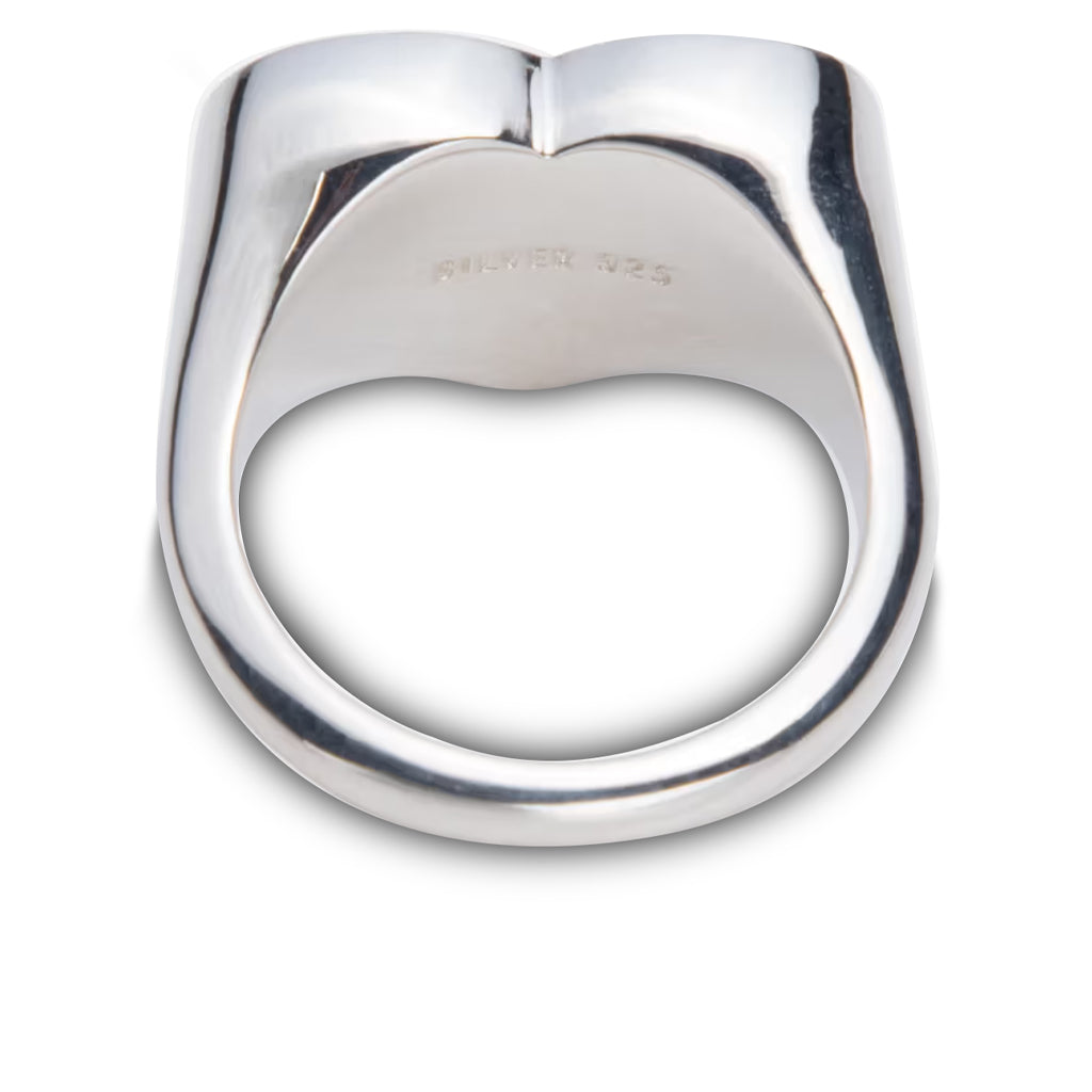 Heart Silver Ring - Red