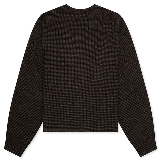 Heavy Waffle Cardigan - Brown