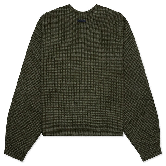 Heavy Waffle Cardigan - Military