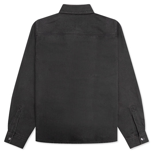 Heavy Washed Canvas Shirt - Black