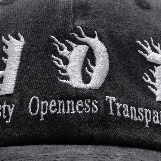 Hot Distressed Cap - Washed Black