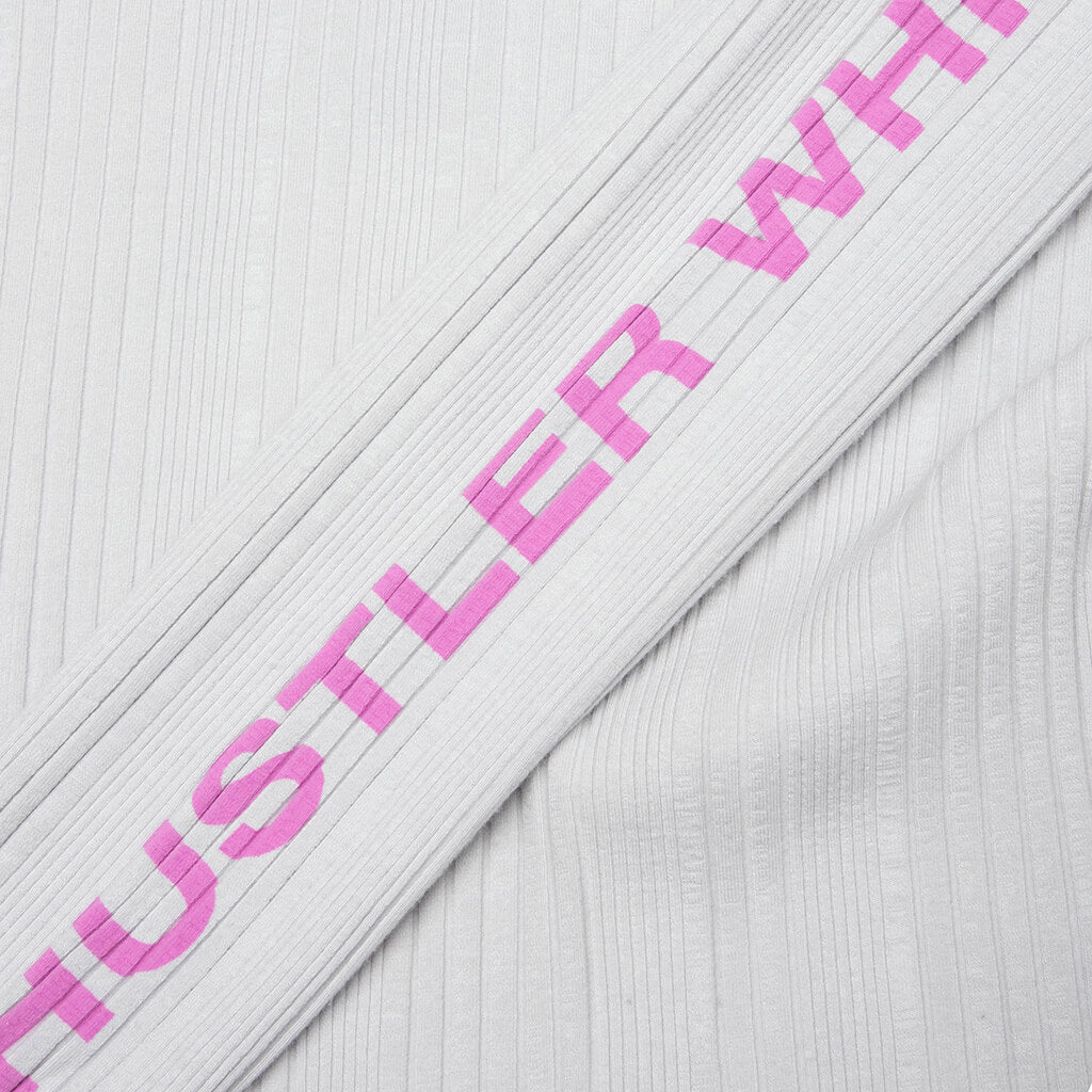 Hustlr White Rib L/S Tee - White