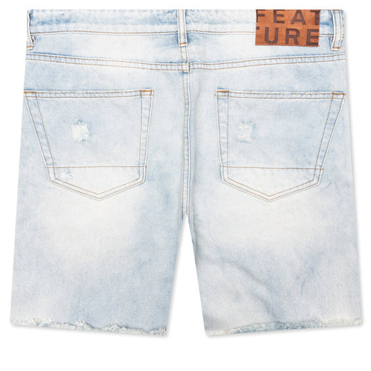 Ian Slim Denim Short - Vintage Light Blue