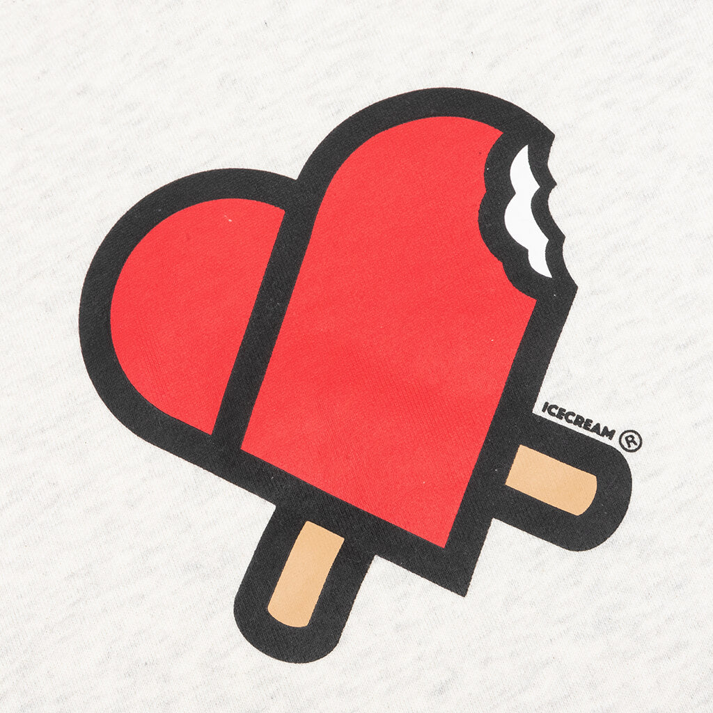 Heart Hoodie - Light Heather Grey
