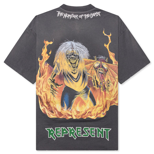 Represent x Iron Maiden Number Of Beast T-Shirt - Sunfade Grey