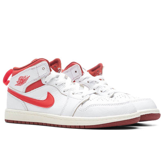 Jordan 1 Mid SE (PS) - White/Lobster/Dune Red