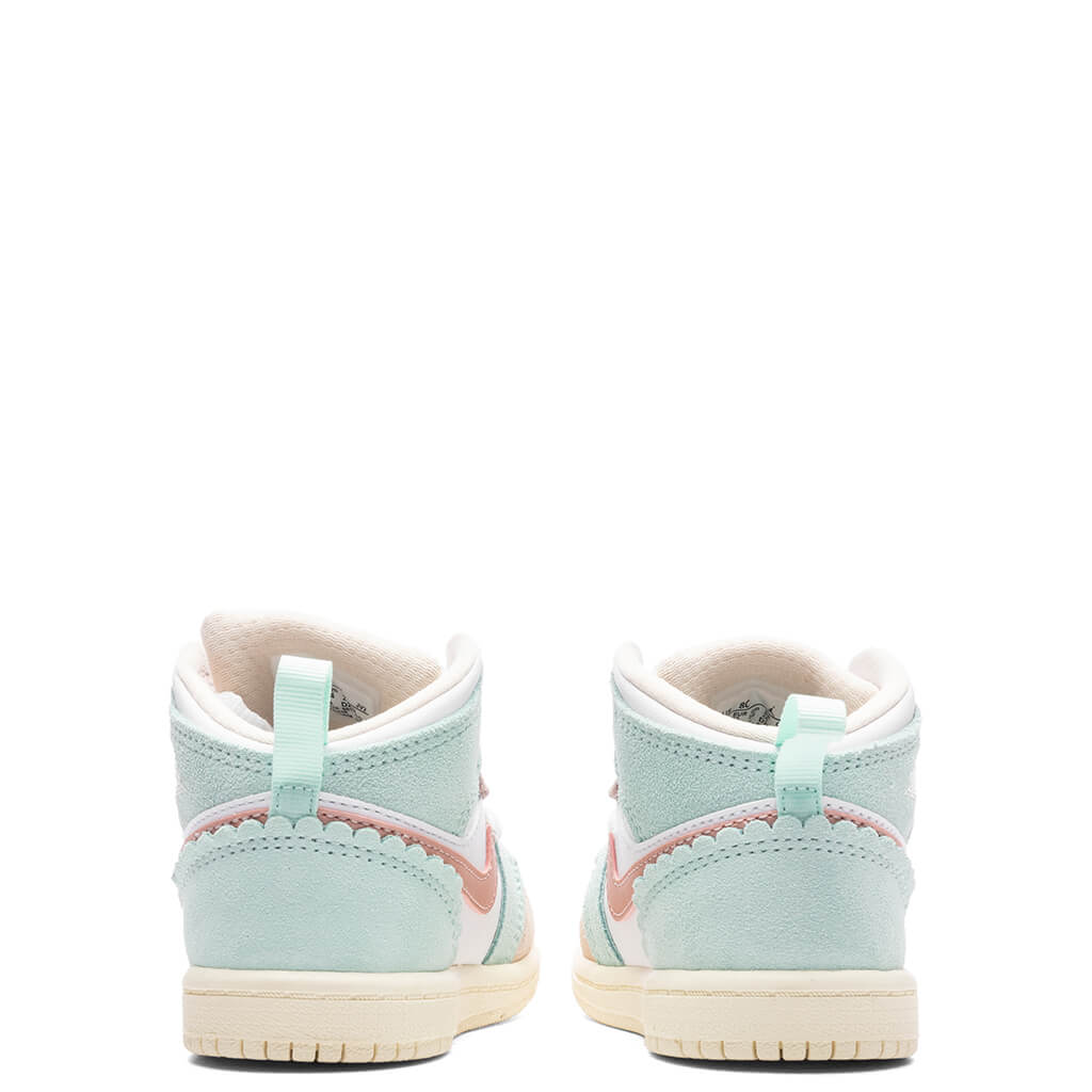Air Jordan 1 Mid SE (TD) - White/Pink Oxford/Jade Ice