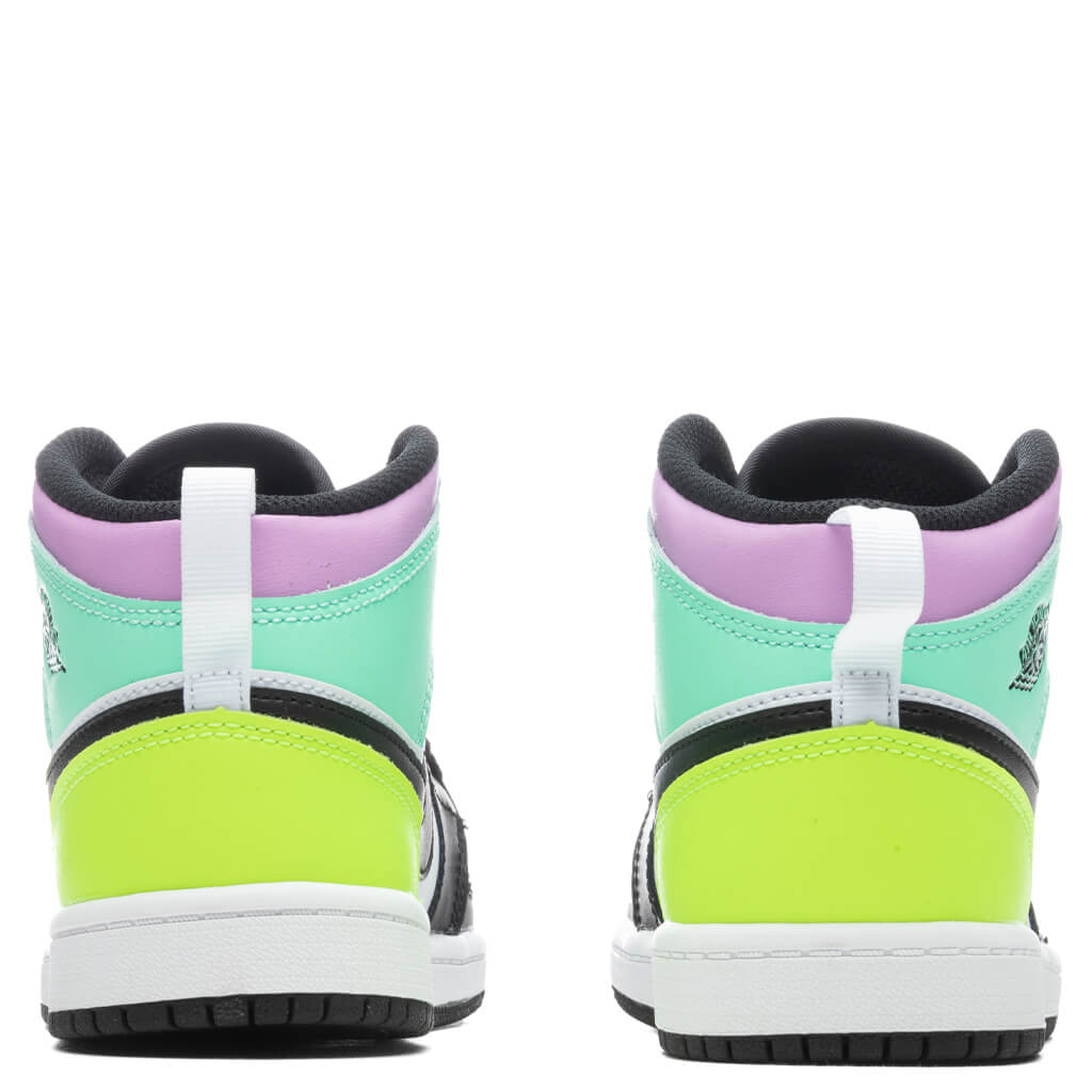 Air Jordan 1 Mid (PS) - White/Volt
