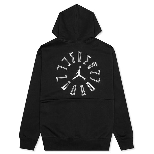 AJ11 Graphic Fleece Pullover Hoodie - Black/Reflective Silver