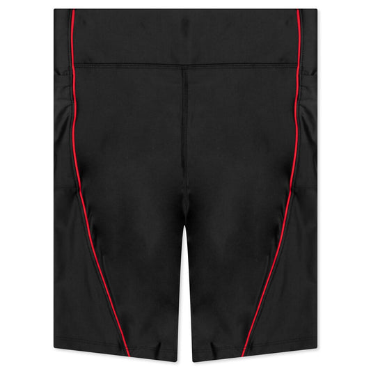 Essential Women's Mid-Rise Bike Shorts - Black/Black/University Red