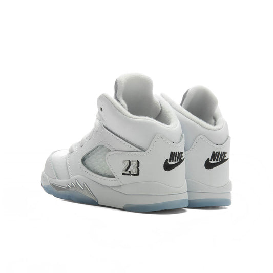 Air Jordan 5 Retro 'White Metallic' (TD) - White/Black/Metallic Silver