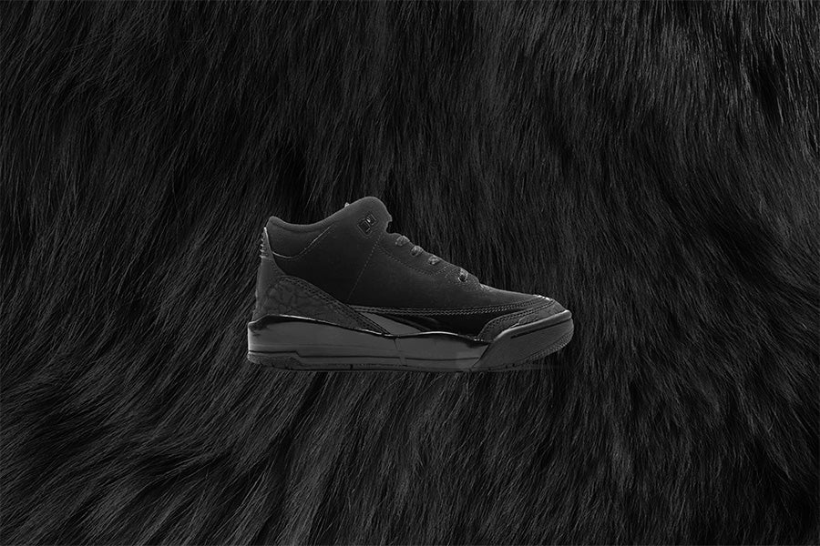 Air Jordan 3 Retro 'Black Cat' (PS) - Black/Dark Charcoal/White