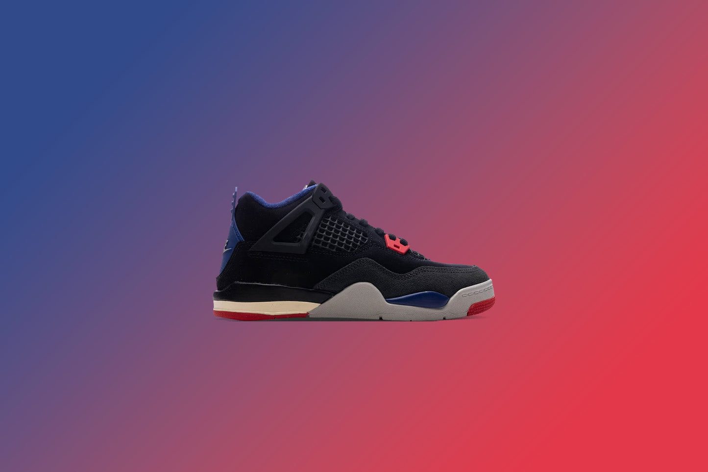 Air Jordan 4 Retro 'Rare Air' (PS) - Black/Fire Red/Deep Royal Blue