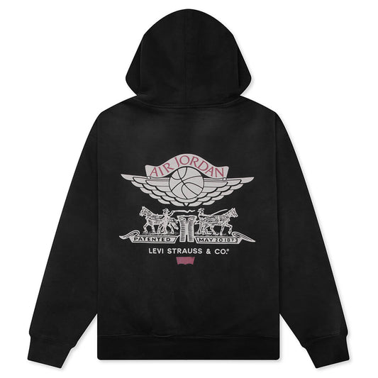 Jordan x Levi's Hoodie - Black/Pale Ivory/Gym Red