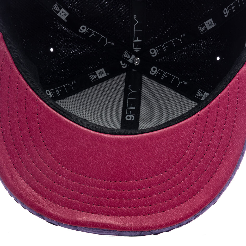 Just Don x Usher Super Bowl LVIII 9FIFTY Snapback Hat - Black/Purple Python
