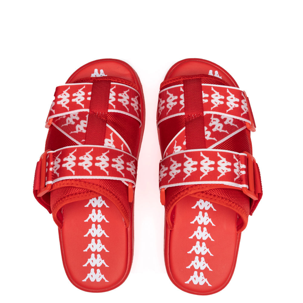 222 Banda Mitel 1 Sandals - Red Flame/White