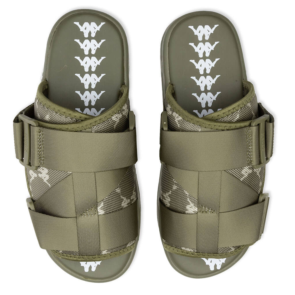222 Banda Mitel 4 Sandals - Green Olive/White