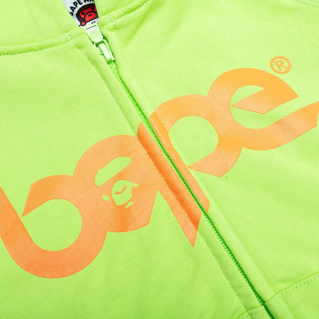 Kid's Bape Relaxed Fit Pigment Dye Zip Hoodie - Green