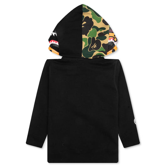 Kid's Milo Shark Zip Double Hoodie - Black