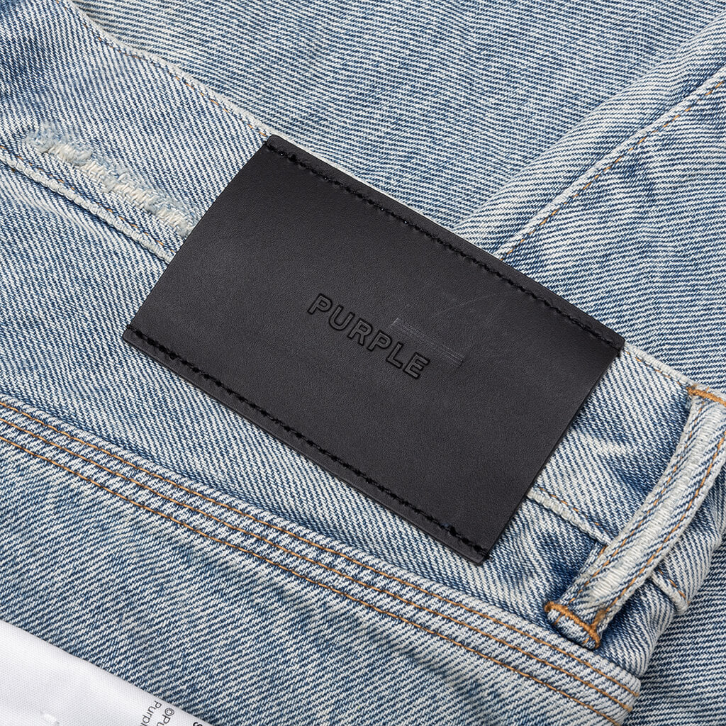 Knee Blowout Dirty Jeans - Light Indigo