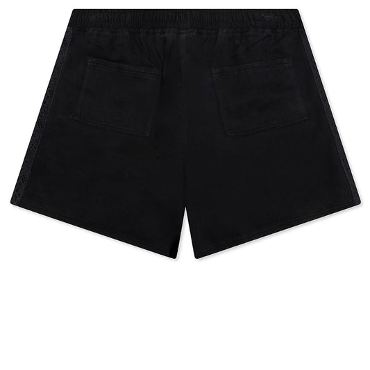 Knitted Panel Shorts - Black
