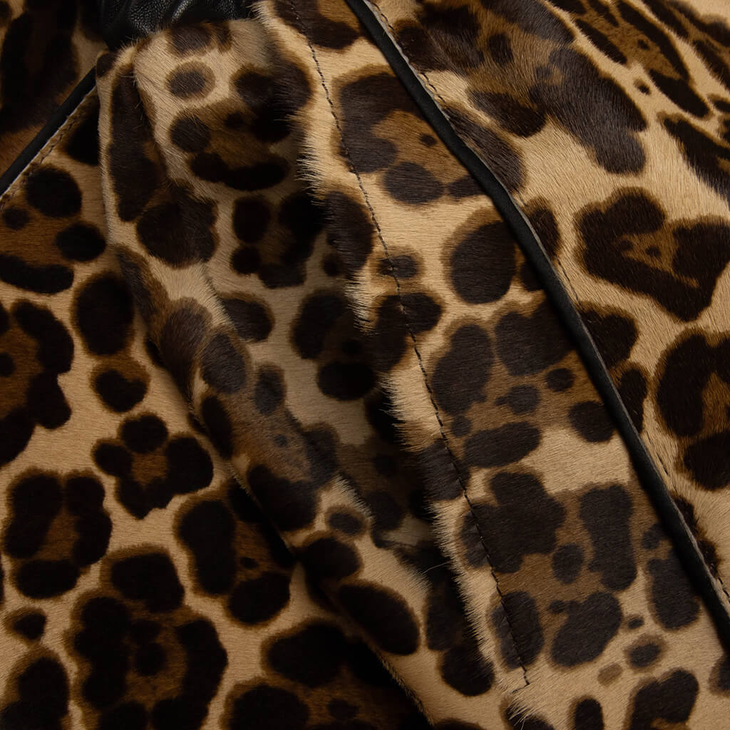 Leopard Print Calf Hair Basketball Shorts - Brown Leopard
