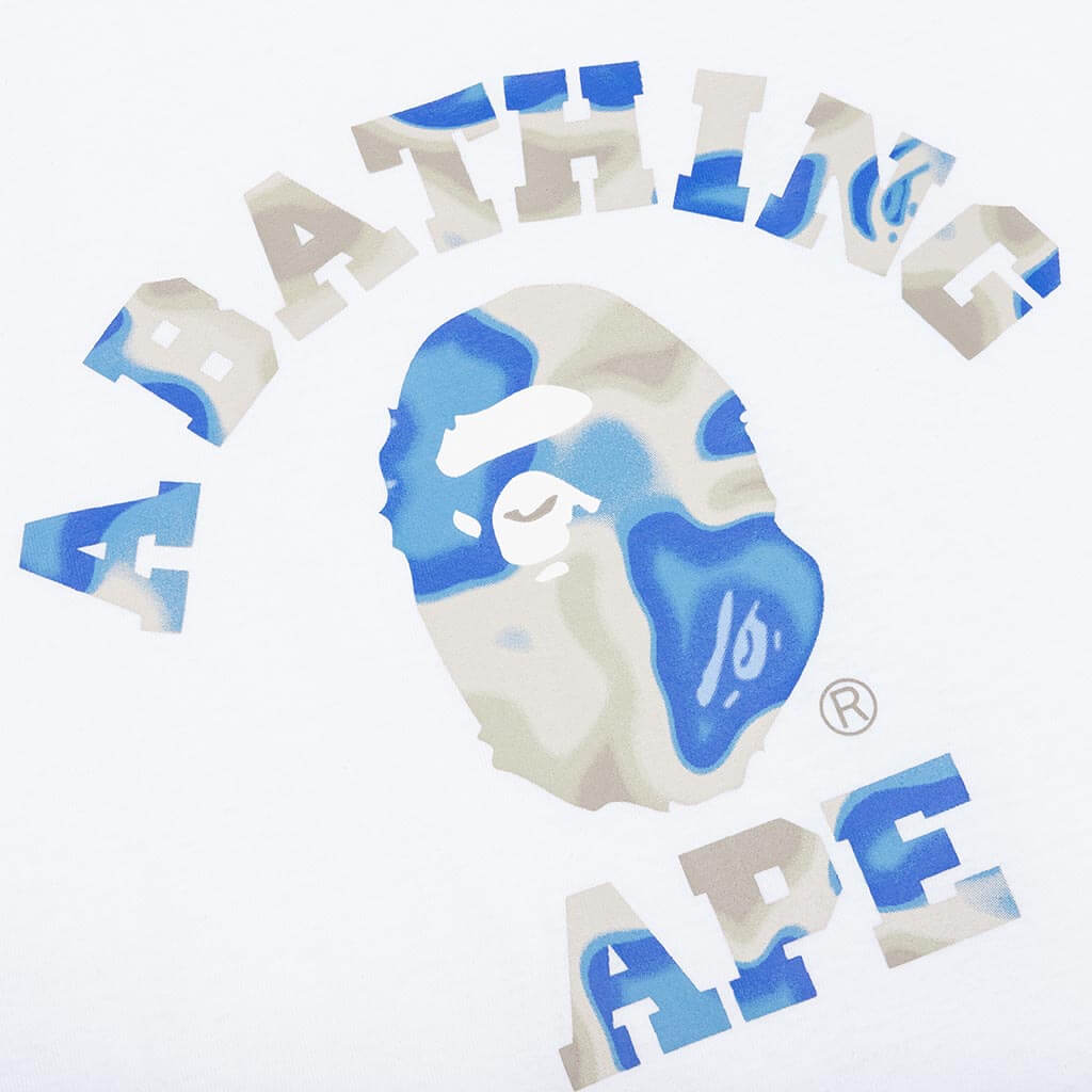 Liquid Camo College Tee - White/Blue