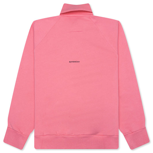 Logo Embroidered Long-Sleeve Polo Shirt - Candy Pink