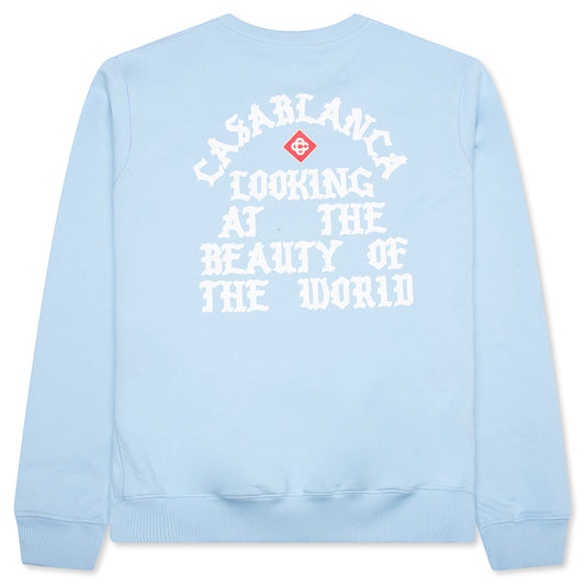 Looking at the Beauty of the World Sweatshirt - Pale Blue