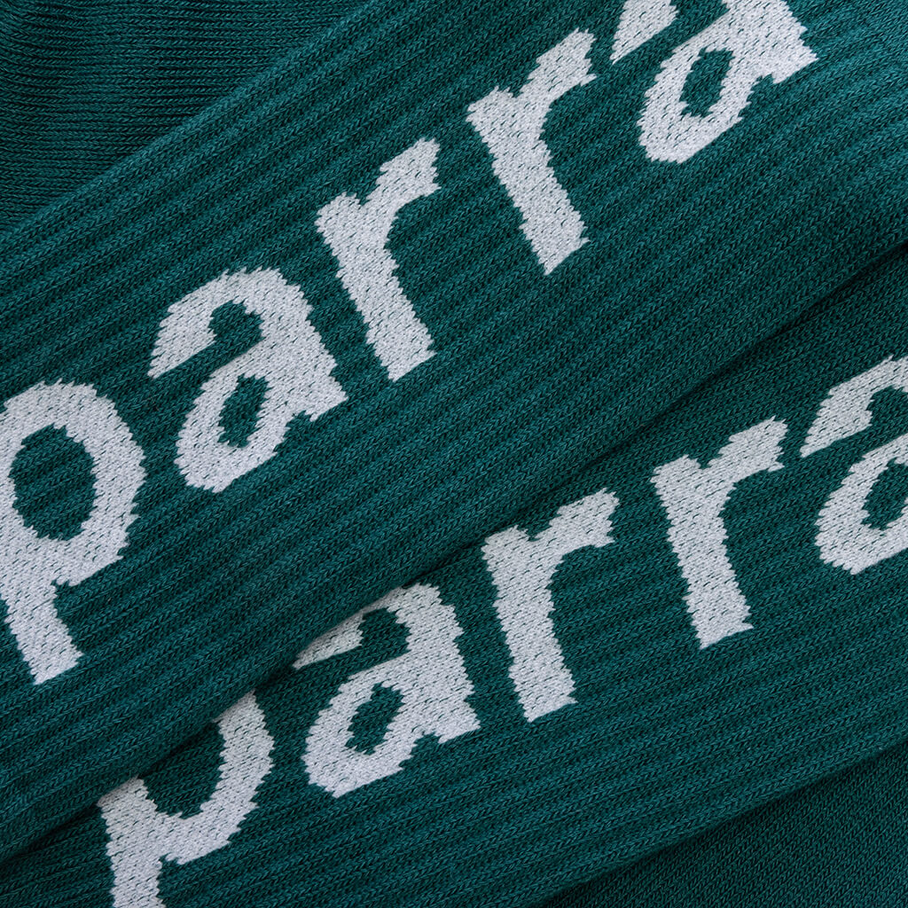 Lower Case Crew Socks - Pine Green
