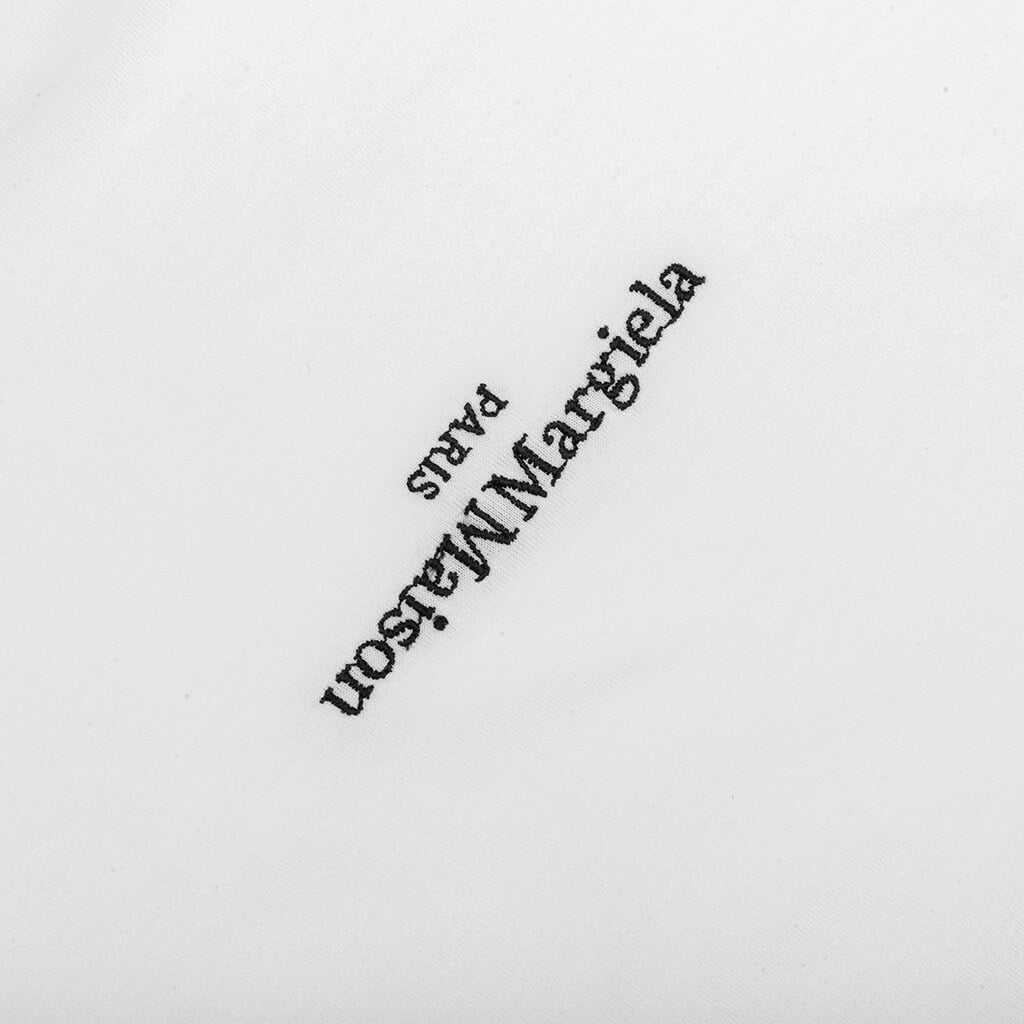 T-Shirt - White/Black Embroidery