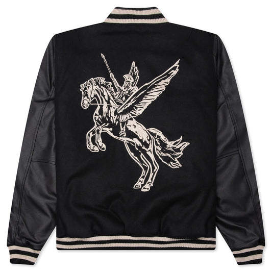Mascot Wool Varsity Jacket - Jet Black