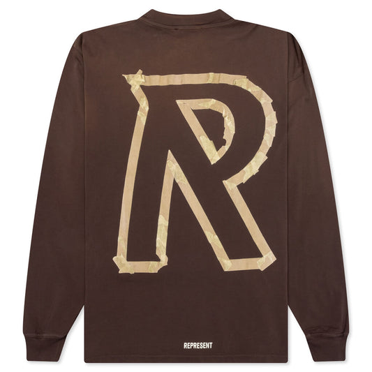 Masking Tape Initial L/S T-Shirt - Cedar