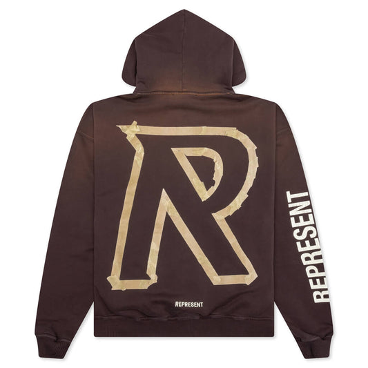 Masking Tape Initial Zip Hoodie - Cedar