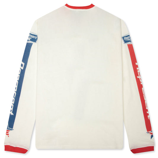 Mesh Pegasus Long Sleeve T-Shirt - Flat White