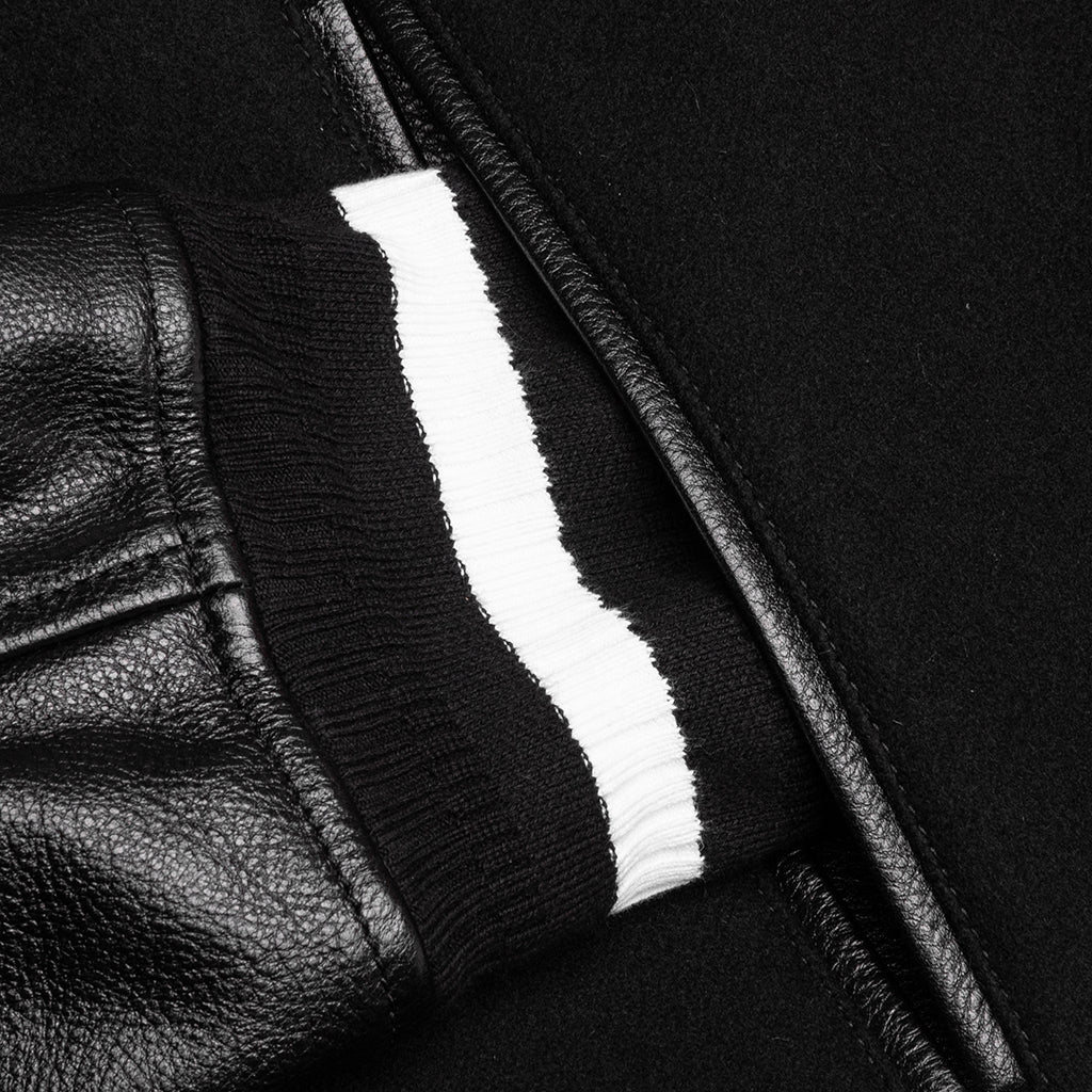 Wool and Leather 4G Varsity Jacket - Black