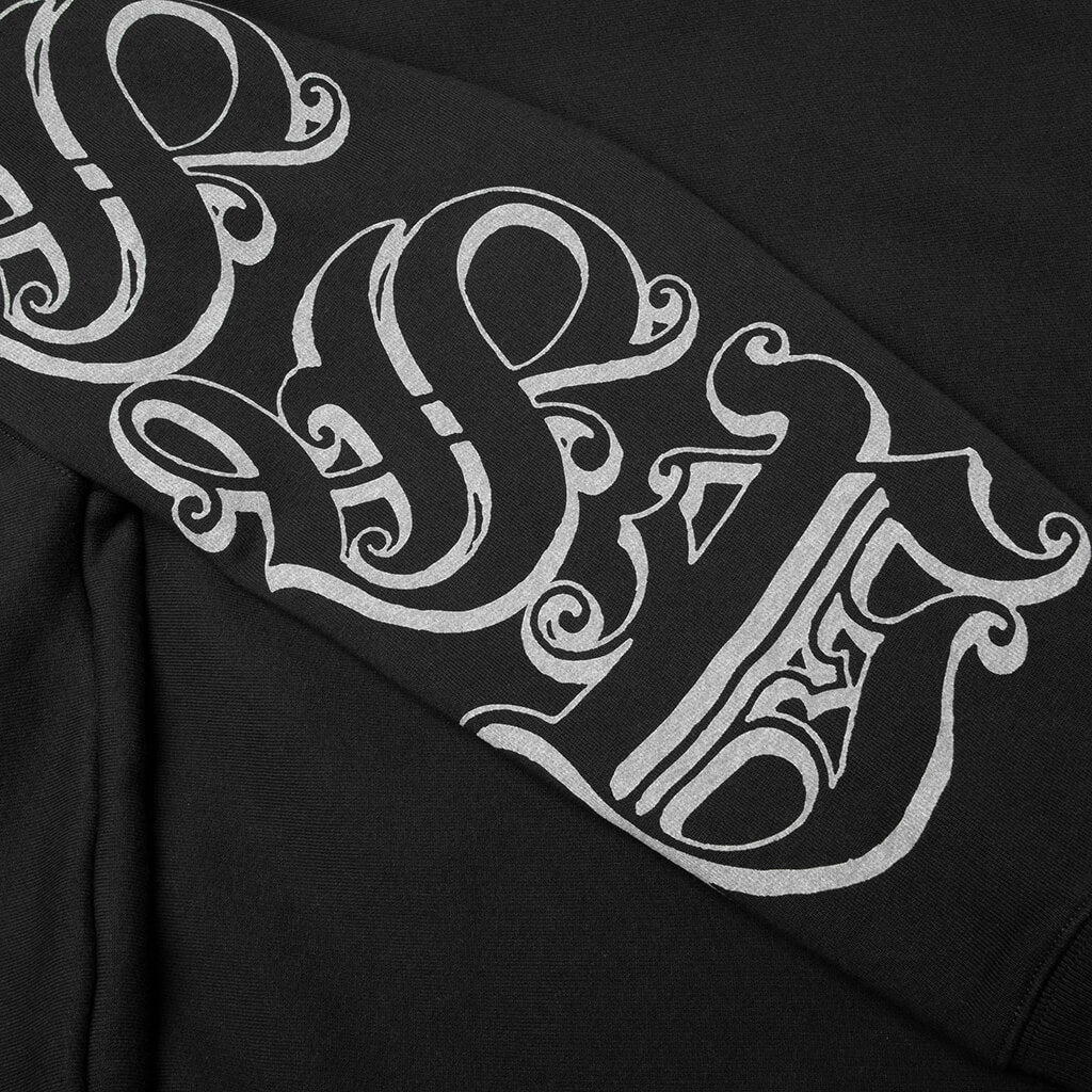 Motif Print Hoodie - Black
