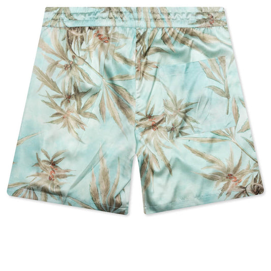 Hemp Leaves Silk Shorts - Hemp Print
