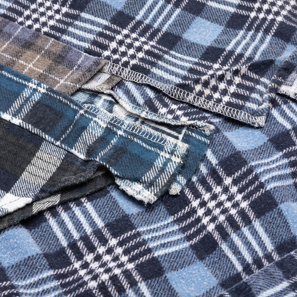 7 Cuts Flannel Shirt - Blue/White