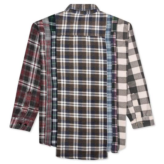 7 Cuts Flannel Shirt - Brown/Blue