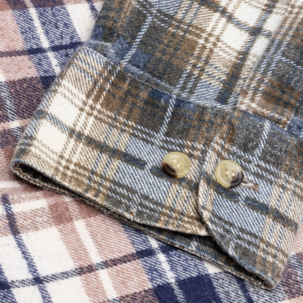 7 Cuts Flannel Shirt - Brown/Navy