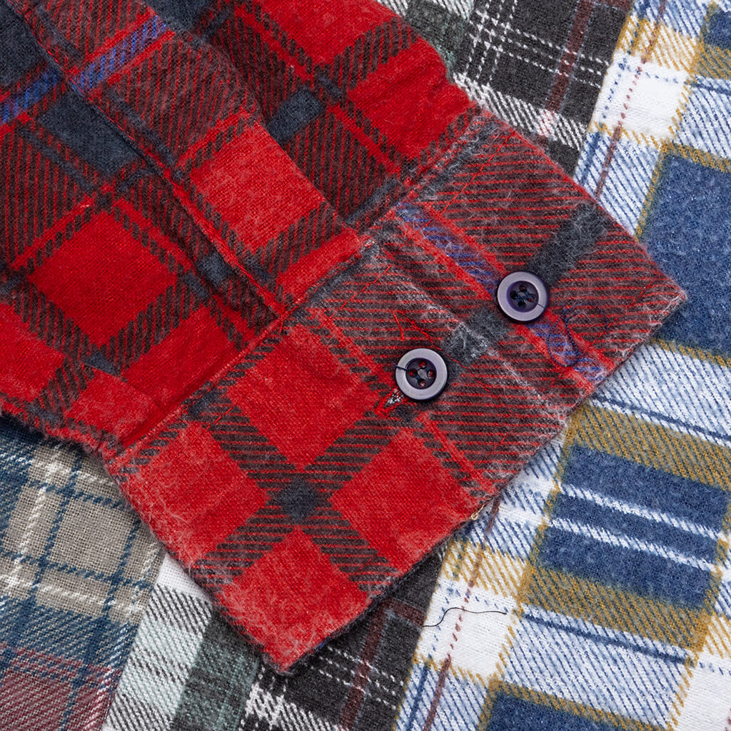 7 Cuts Flannel Shirt - Maroon/Brown