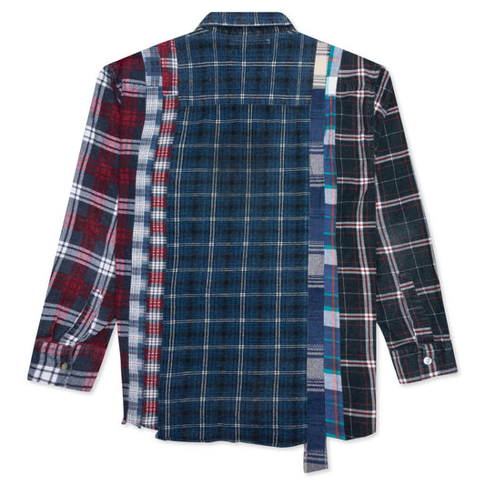 7 Cuts Flannel Shirt - Navy/White