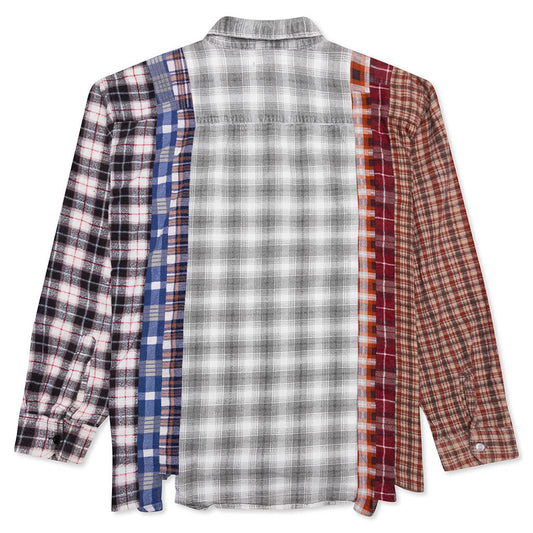 7 Cuts Flannel Shirt - White/Grey