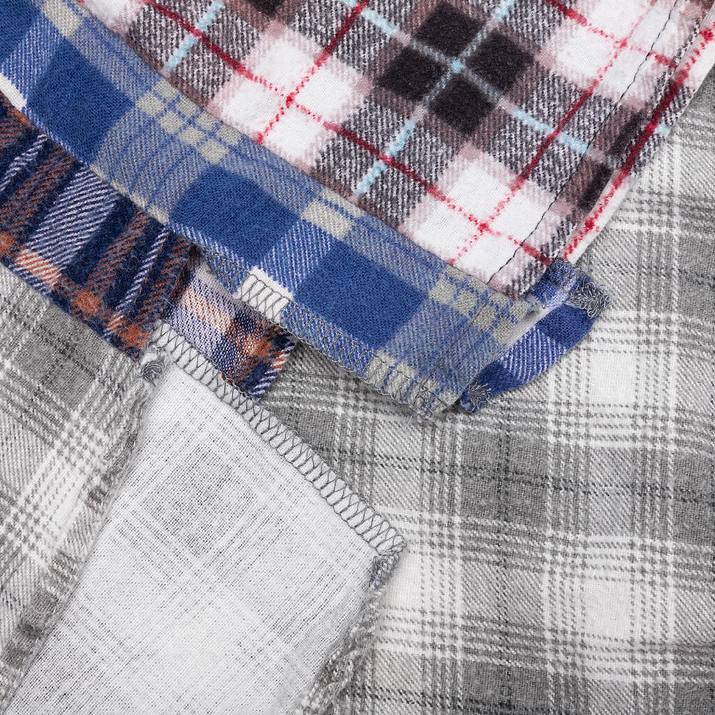 7 Cuts Flannel Shirt - White/Grey